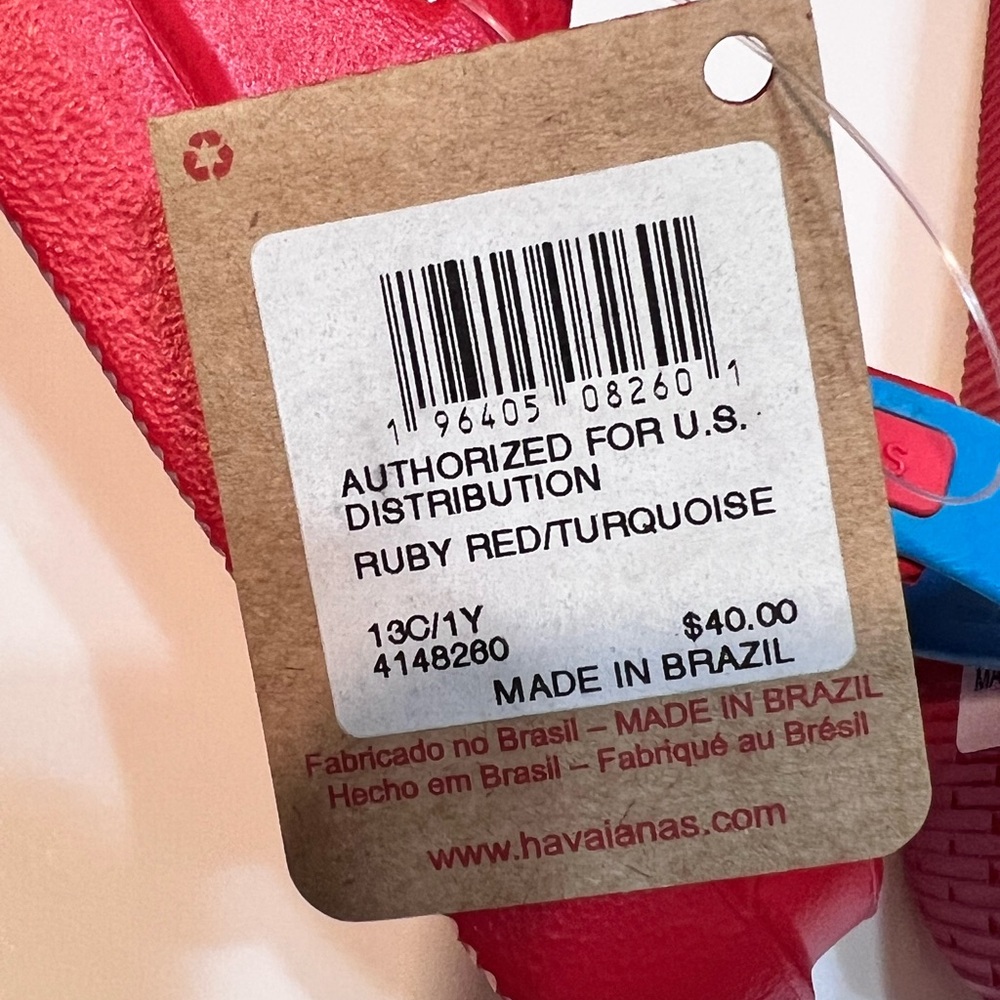 NEW HAVAIANAS Kids Clog RED SZ-13C/1Y/29-30 - Picture 15 of 15